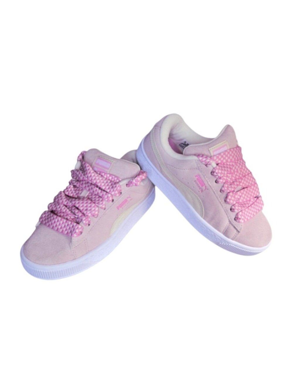 PUMA Suede XL Fat Lace Sneakers in Mauve Mist/White, Size 6 Women's New!!